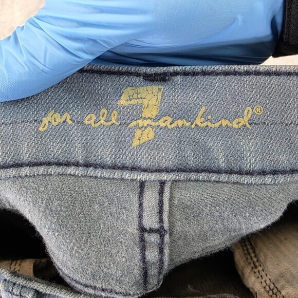 7 For All Mankind Jeans Womens 30 Blue Low Rise Ginger Flare Stretch Denim Pants - Picture 3 of 16